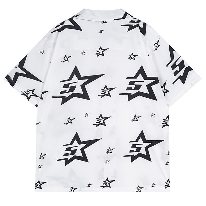 Sp5der Star Pattern Short-Sleeve Shirt – Premium Streetwear Graphic Tee