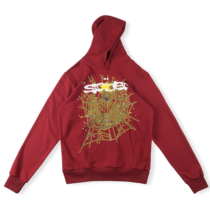 SP5DER Spider Web Gothic Punk Hoodie – Brown