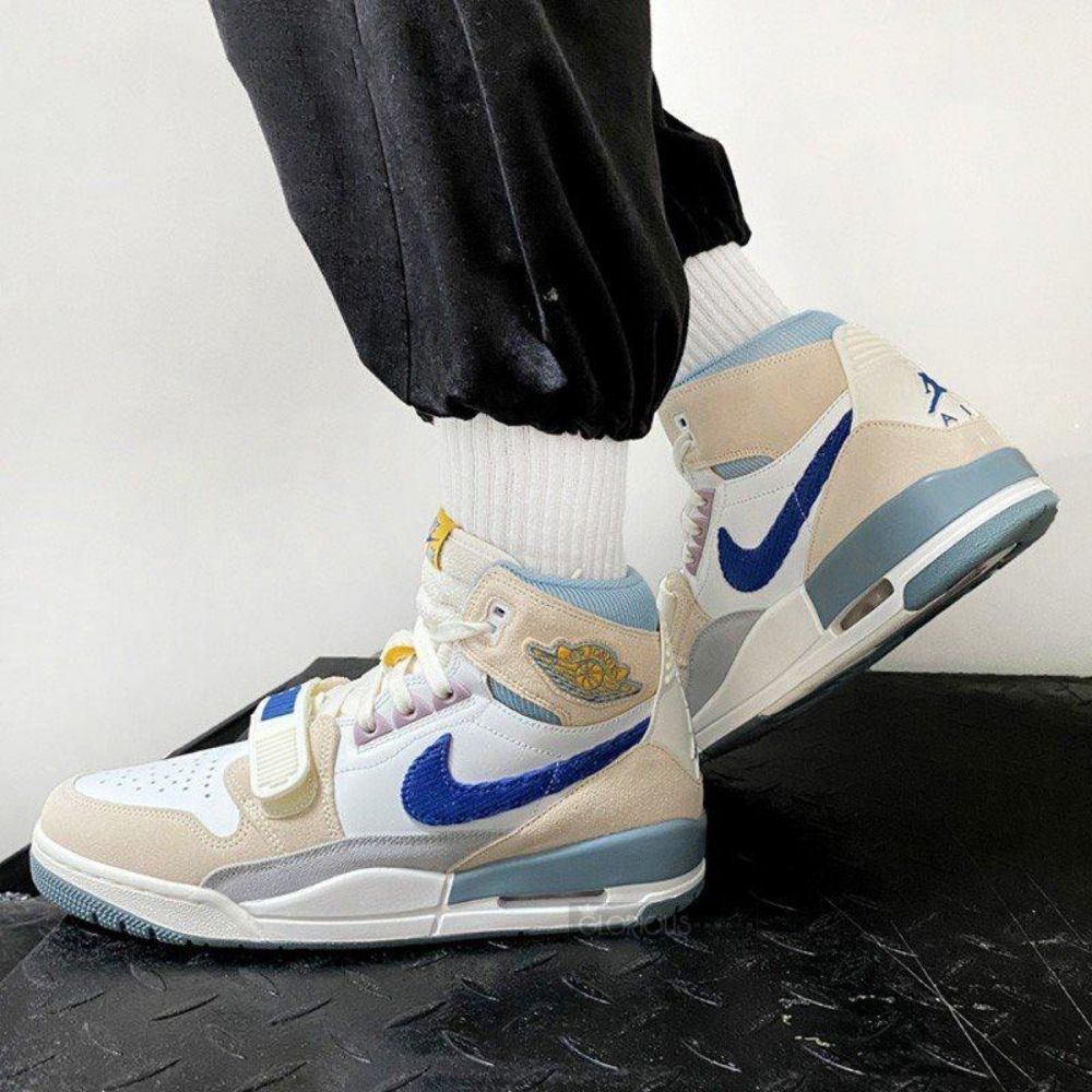 Air Jordan Legacy 312 Corduroy Swoosh Cream White Blue
